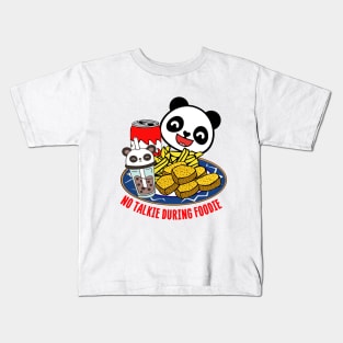 Funny Hungry Panda Bear Cute Foodie Kids T-Shirt